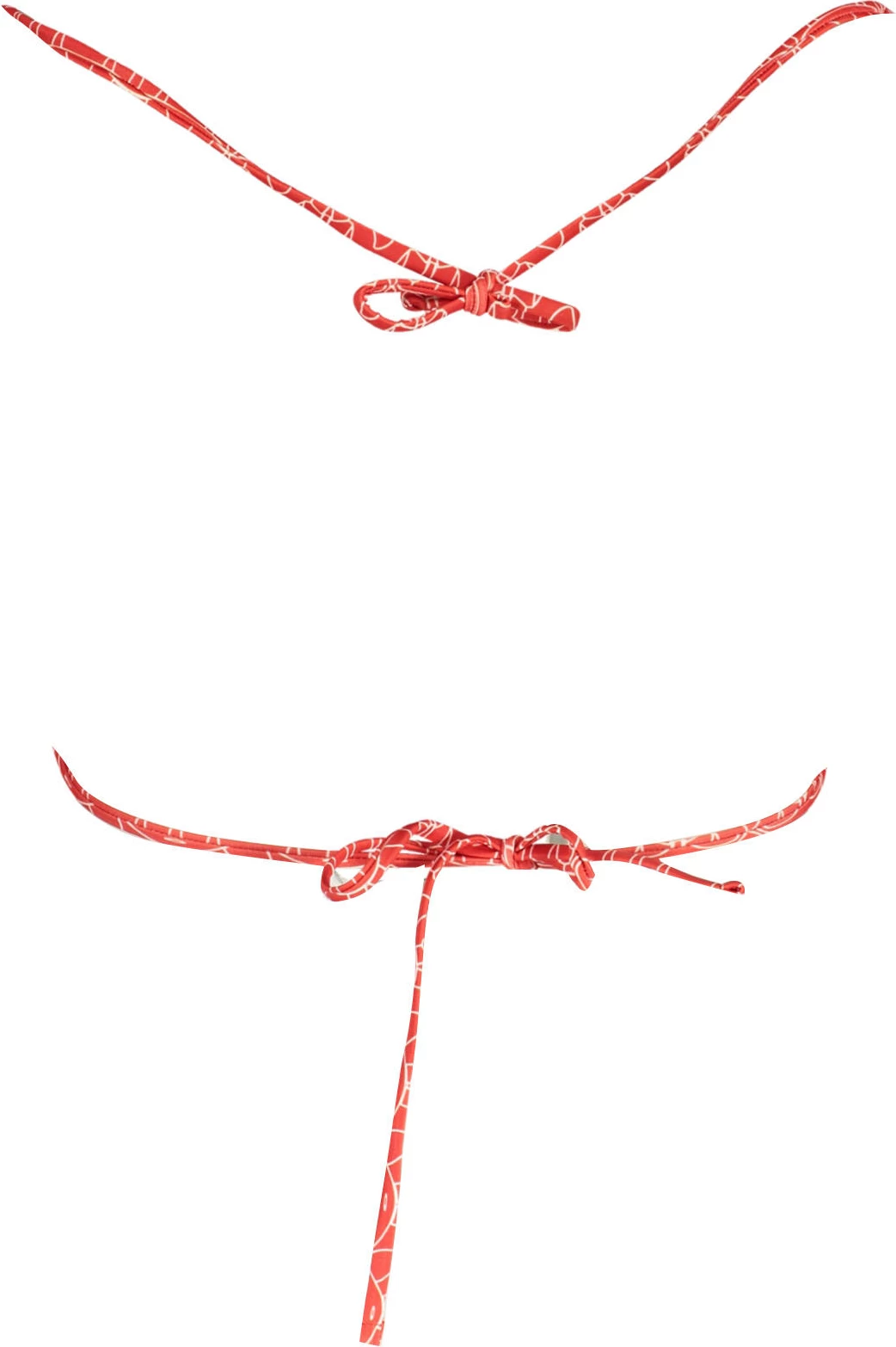 Bikini za ženske KARL LAGERFELD BEACHWEAR top, rdeč