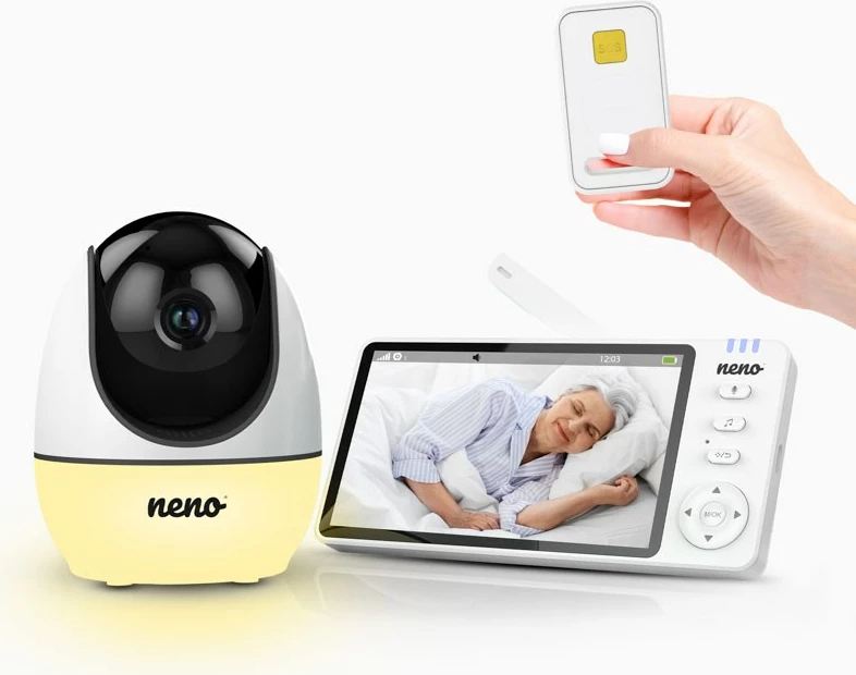 Monitor za dojenčke Neno Ti Amo, 5" barvni LCD zaslon, SOS funkcija, kamera, bela