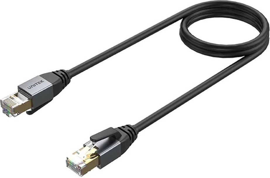 Ethernet kabel Unitek RJ-45 LAN, patchcord cat.8, 10 m, črno-siv