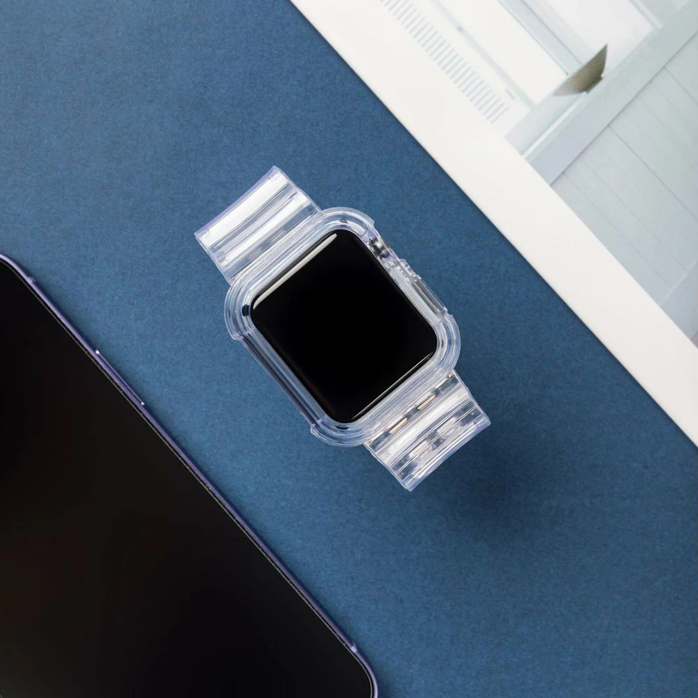 Zaščitni ovitek in pašček Hurtel za Apple Watch 42mm, rožnat
