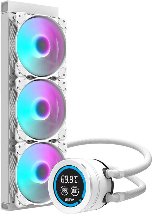 Vodna hladilna enota za računalnik, 360 mm, ARGB, z LCD zaslonom, Darkflash DN-D360, bela
