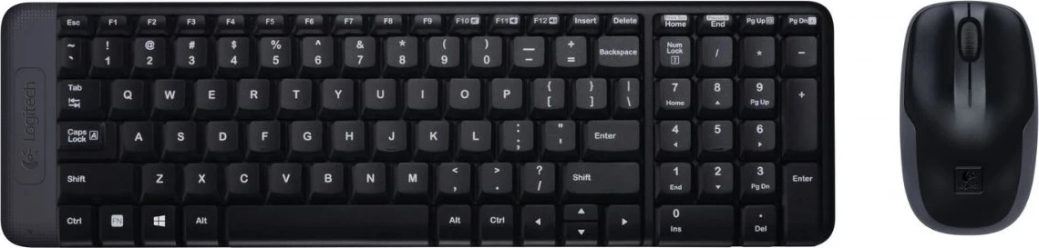 Komplet tipkovnice in miške Logitech MK220 920-003161, US-International postavitev, črn