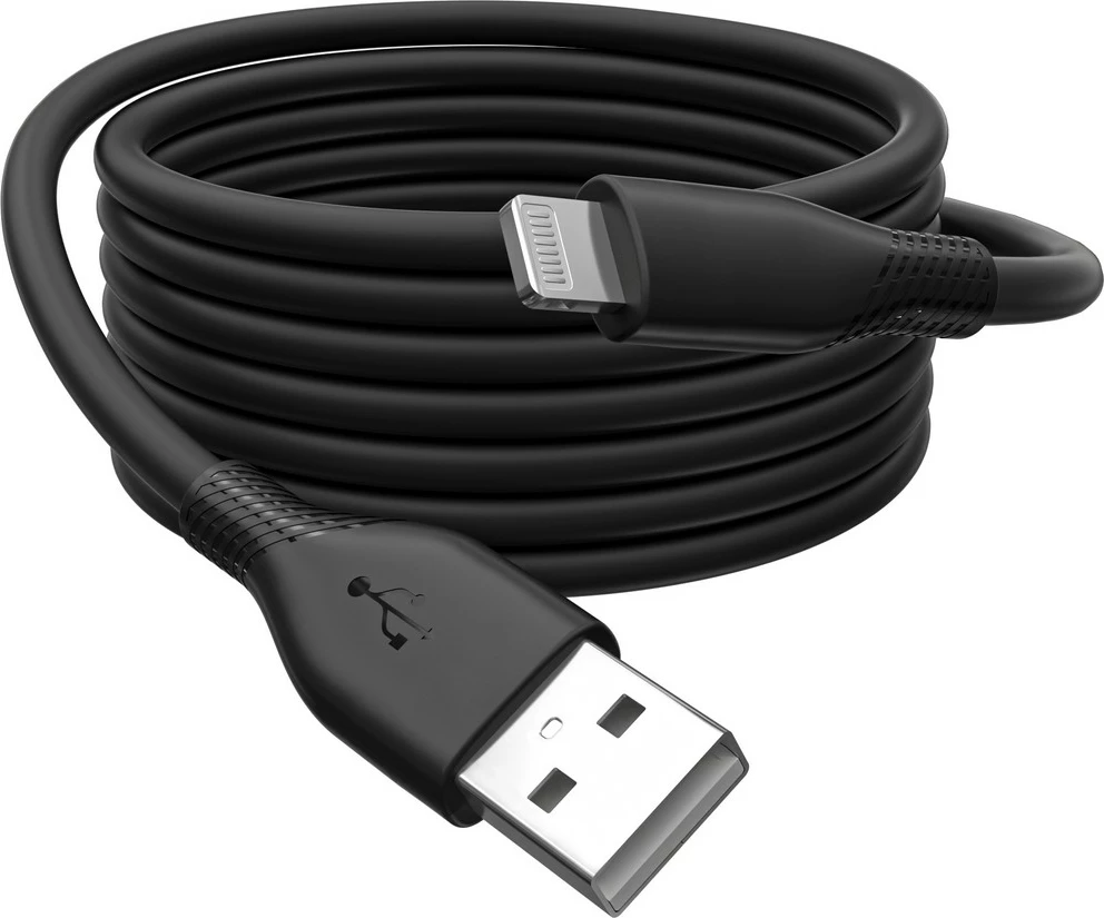 USB Lightning kabel, silikon, 2 m, črn Digitus
