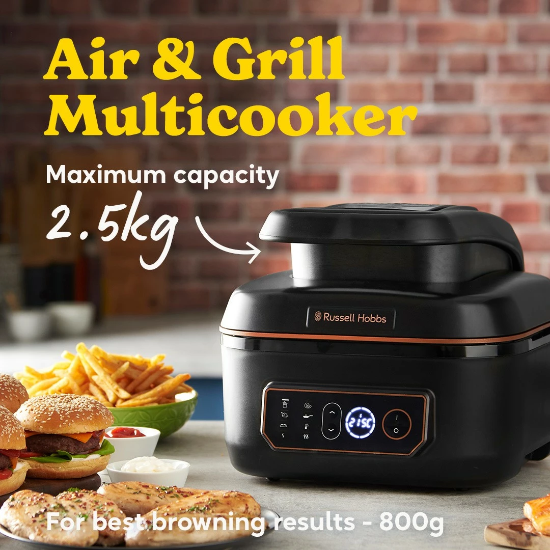 Večfunkcijski zrakarski in žar Russell Hobbs SatisFry Air & Grill, 5,5 L, 1745 W, touch, črn