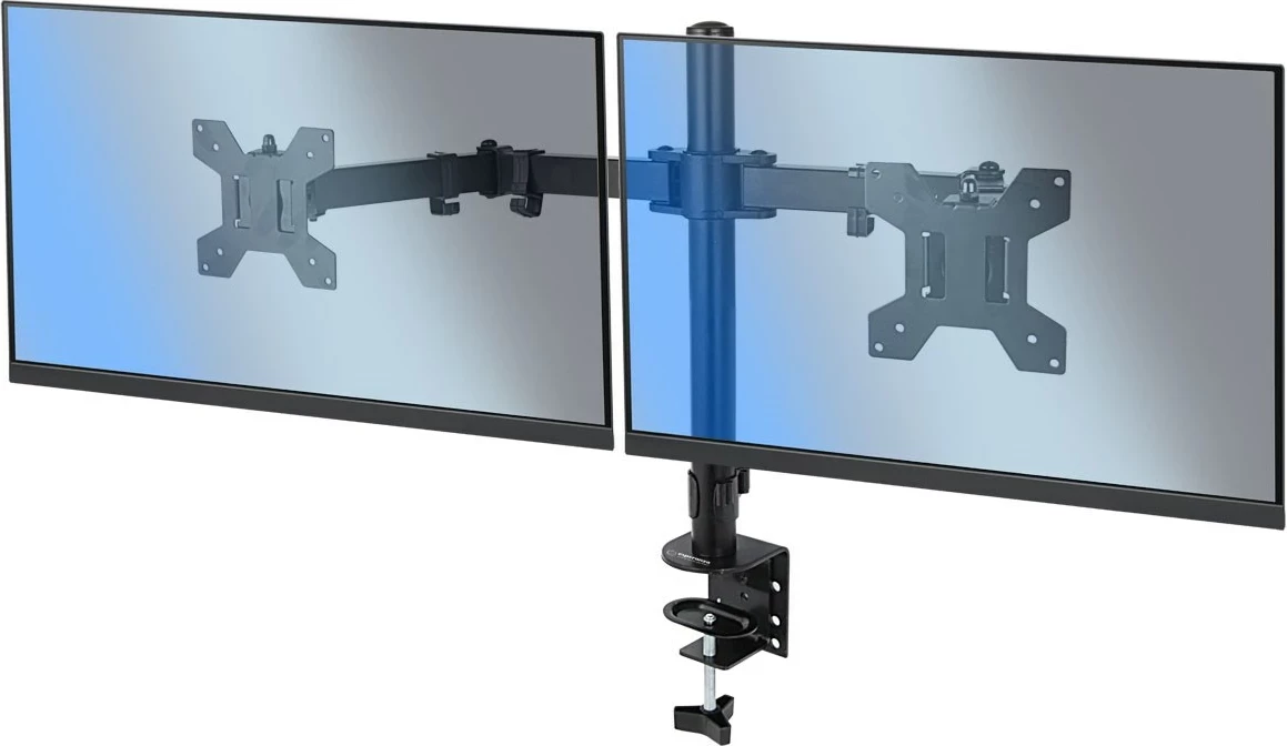 Držalo za dve monitorji Esperanza ERW018, 10–27'', do 8 kg, črno