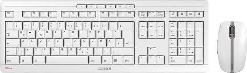 Brezžična tipkovnica in miš Cherry Stream Desktop Recharge, QWERTZ, siva