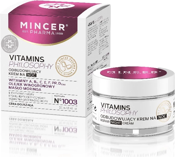 Nočna krema za obnovo Vitamins Philosophy Mincer Pharma No.1003, 50 ml