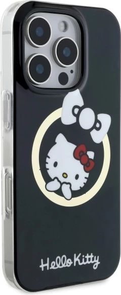 Zaščitni ovoj Hello Kitty IML Fun Bow MagSafe za iPhone 16 Pro, črn