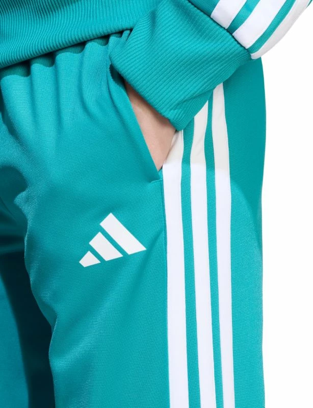 Trenirka za otroke adidas Seasonal Essentials Tiberio 3-Stripes Tricot, modro-zelena