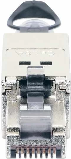 Modularni konektor RJ45 Cat6a 10G, brez orodja, STP, srebrne barve – Intellinet 790741