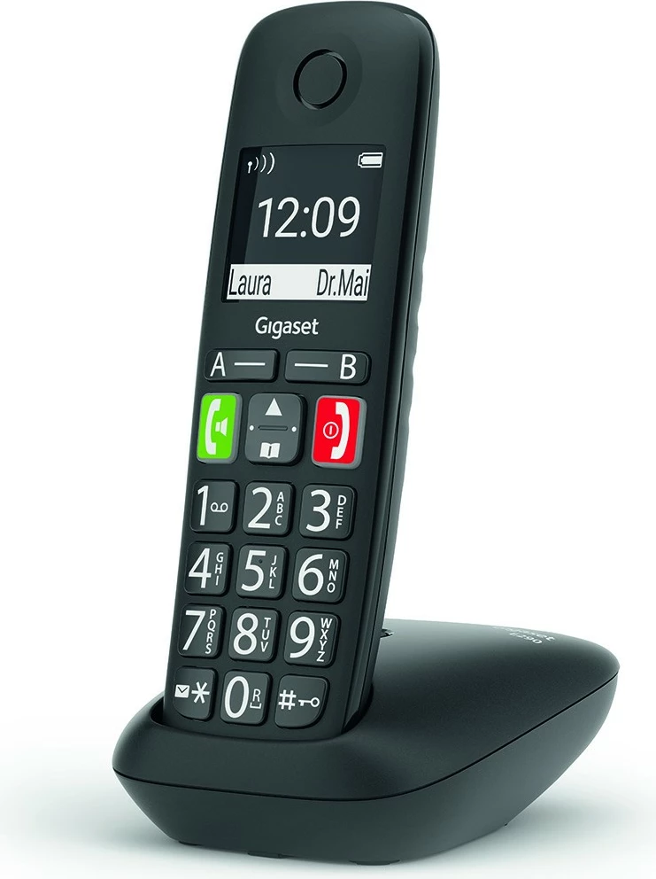 Brezžični telefon Gigaset E290, črn