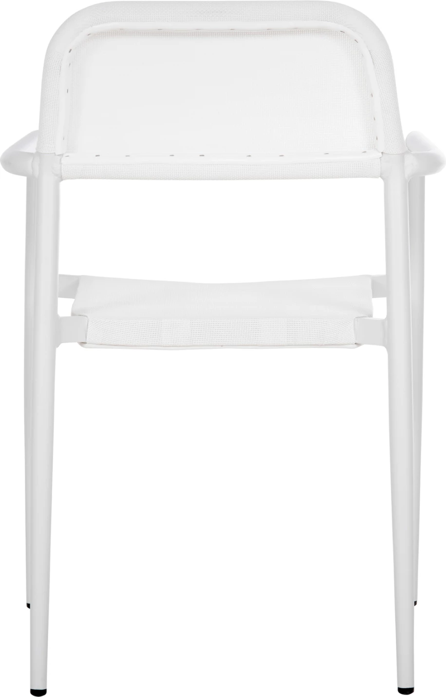 Aluminijast stol RONNY FH5998.02, belo ogrodje in bel textilene, 53x51x80 cm