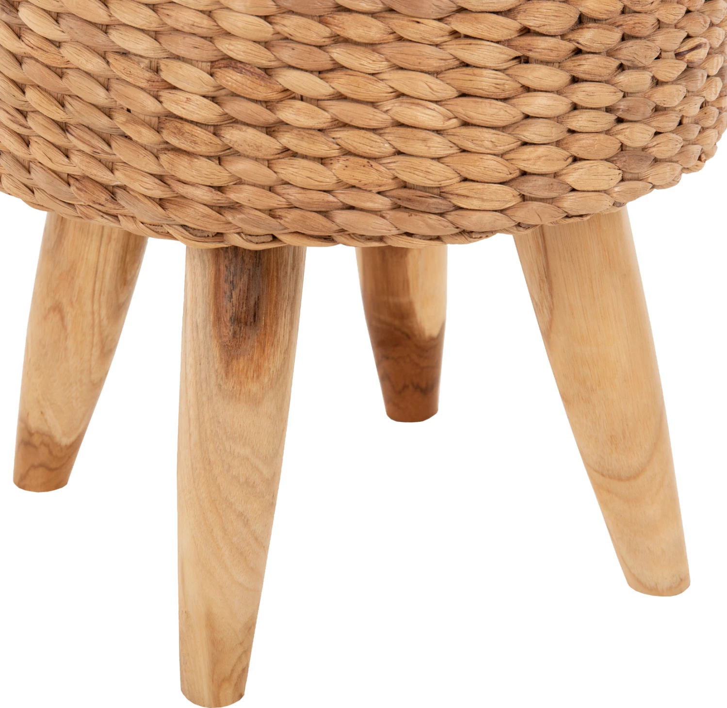 Stol JIM FH7824 iz tikovine v naravni barvi z matiranim sedežem Φ43x43Hcm