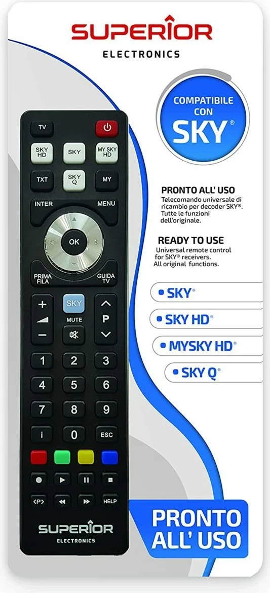 Univerzalni daljinski upravljalnik za dekoderje SKY, SKY HD, MYSKY HD, SKY Q Superior Electronics