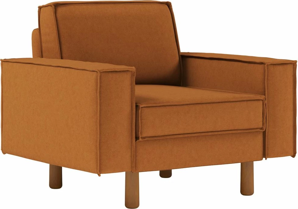 Enosedalni naslanjač, karamel, noge iz oreha, Atelier del Sofa Sparrow 1