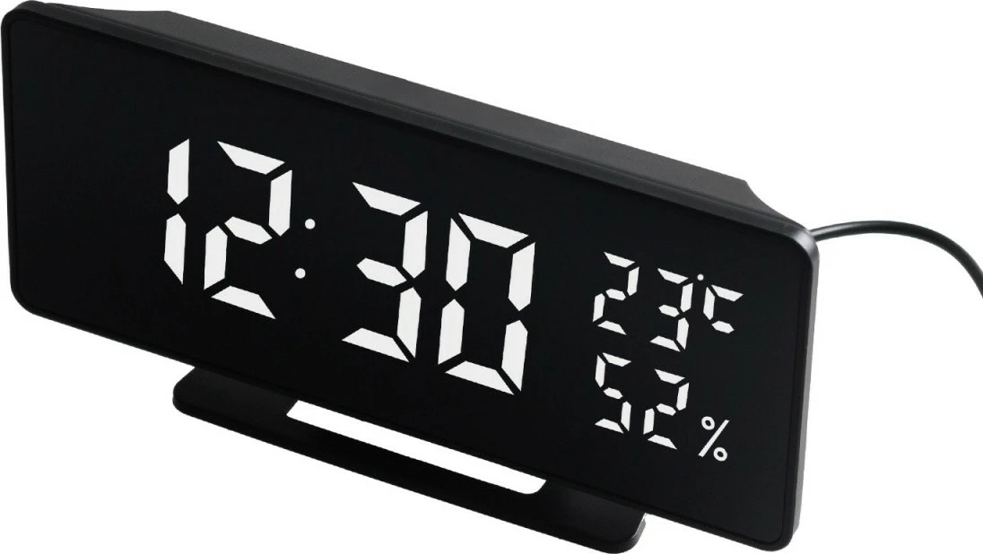 Alarmna ura z merilcem temperature in vlažnosti GreenBlue GB395, črna