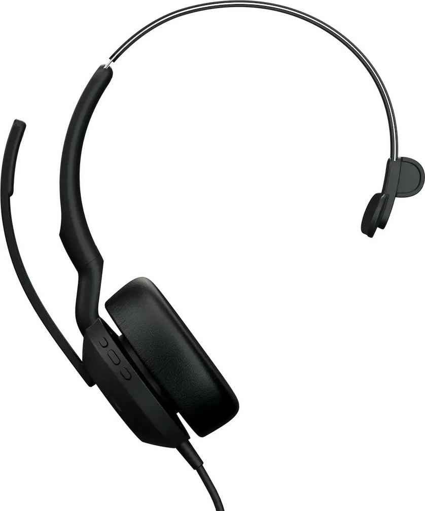 Monauralne slušalke Jabra Evolve2 50, USB C/A, aktivna odprava šuma, črne