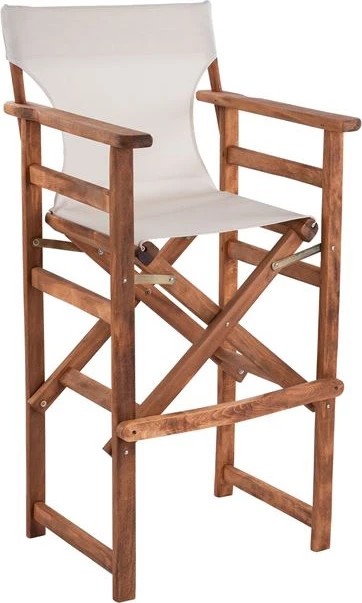 Stol bar režiserjev oreh z blazino pvc krem FH10374