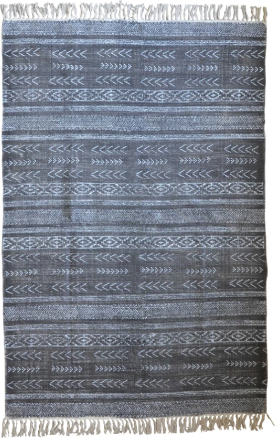 Preproga Teccati Dark, bombaž, črna, 120x190 cm