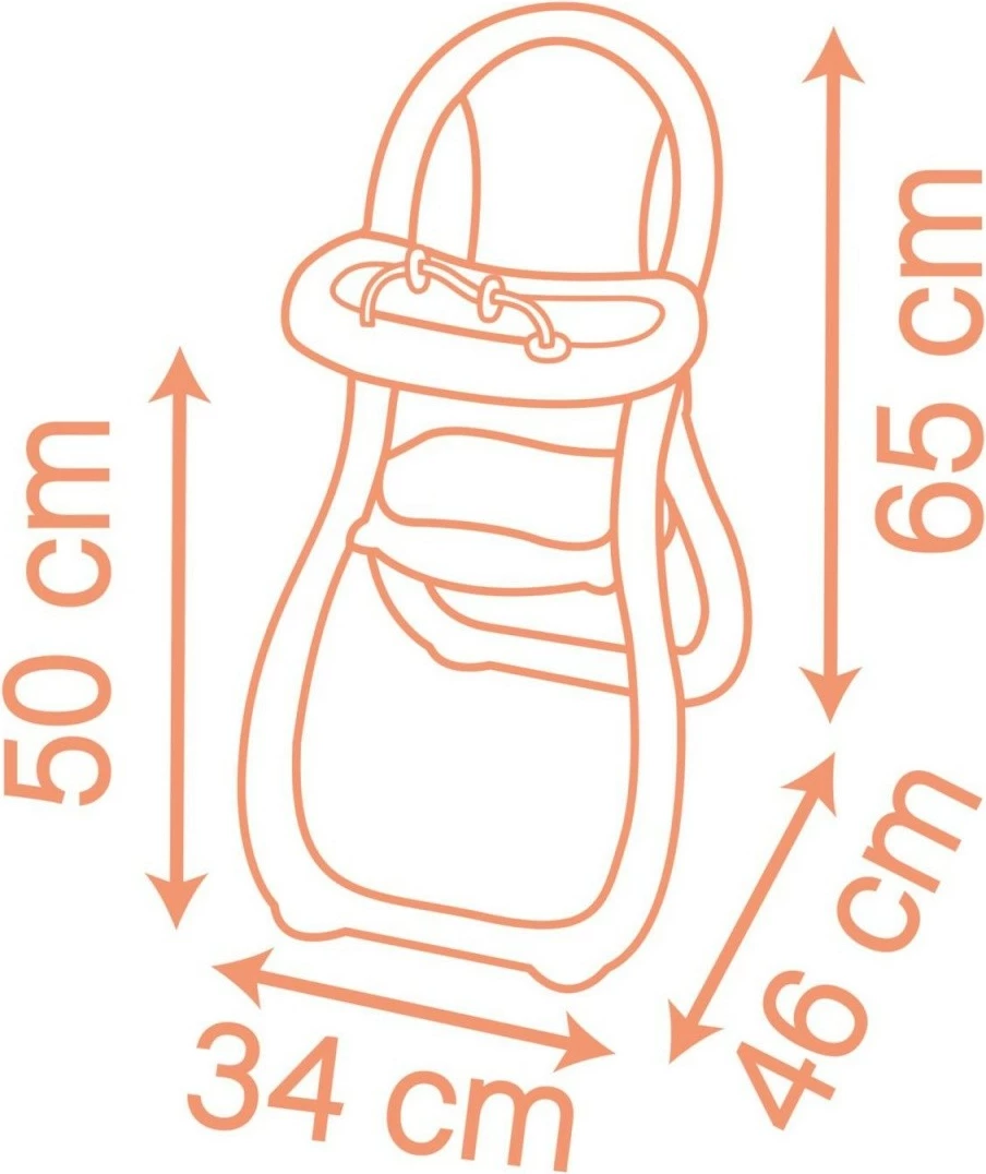 Stol za hranjenje za punčke Smoby Baby Nurse, plastika, rjava/roza/bela