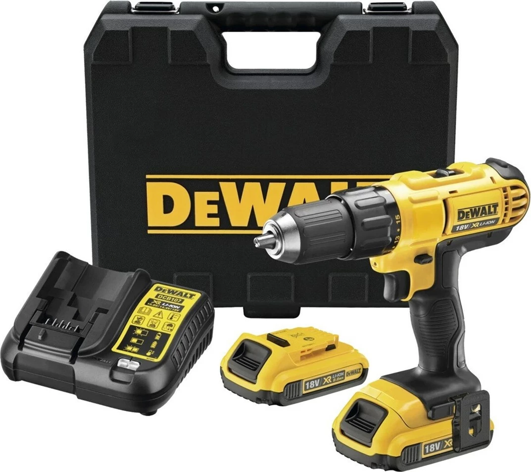 Vrtalnik/izvijač DeWalt DCD771D2-QW, 18 V, 2x bateriji 2 Ah, rumeno/črn