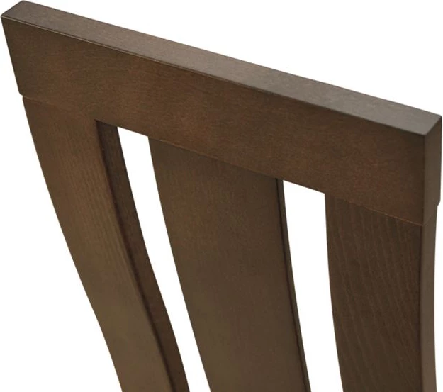 Leseni stol FH0070.01 orehova barva z bež tkanino, set 2 kosov