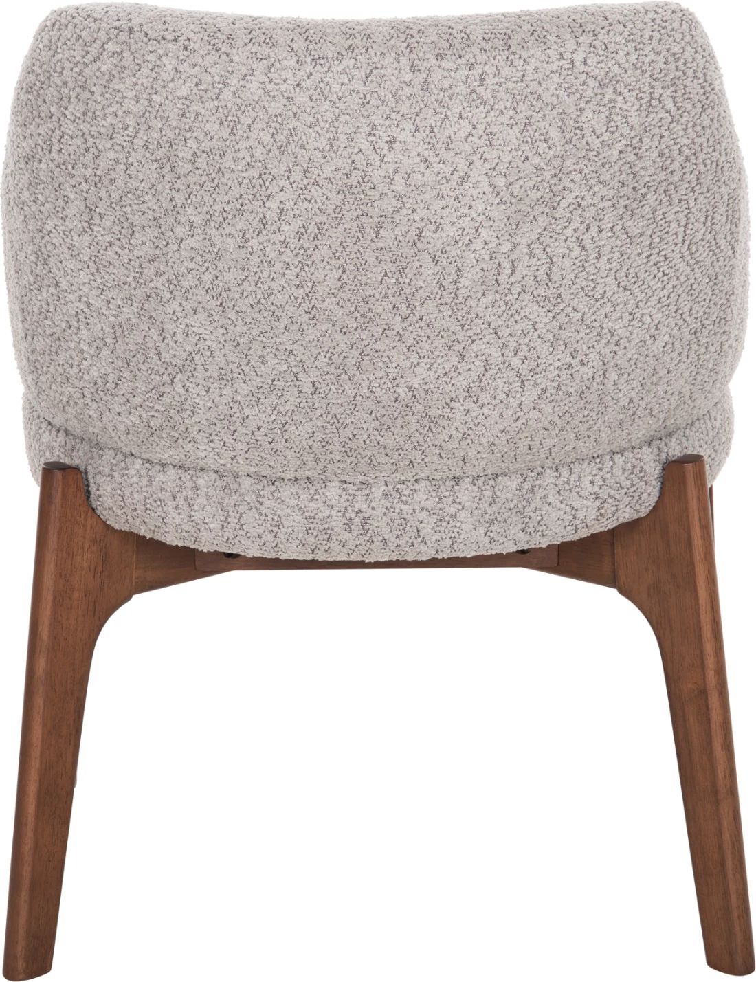 Jedilni stol ABAI FH9971.03 iz kavčukovca v barvi oreha - boucle tkanina v svetlo sivi barvi 65x63x79Hcm, set 2 kosov