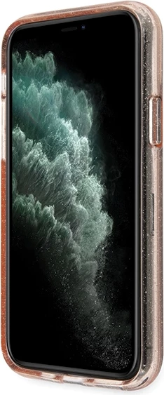 Zaščitni ovitek z bleščicami Guess GUHCN65PCGLPI za iPhone 11 Pro Max, roza