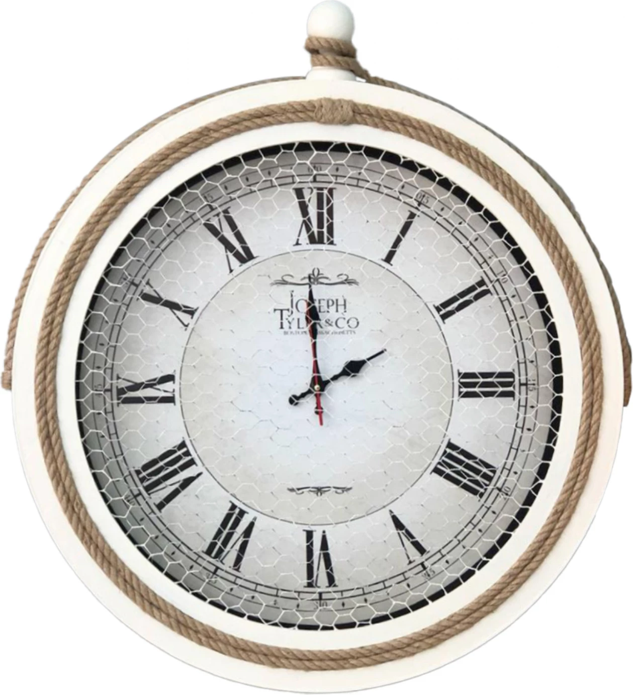 Stenska ura bela kovinska z vrvjo FH7452.02 D50 cm