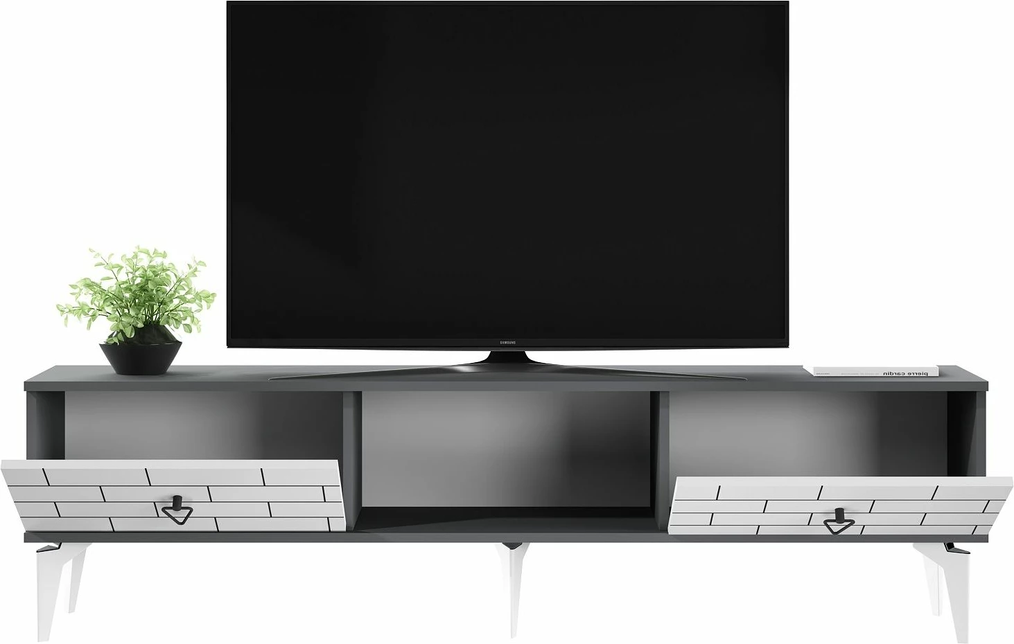 Komoda za TV, antracit in bela, Skye Decor Varna