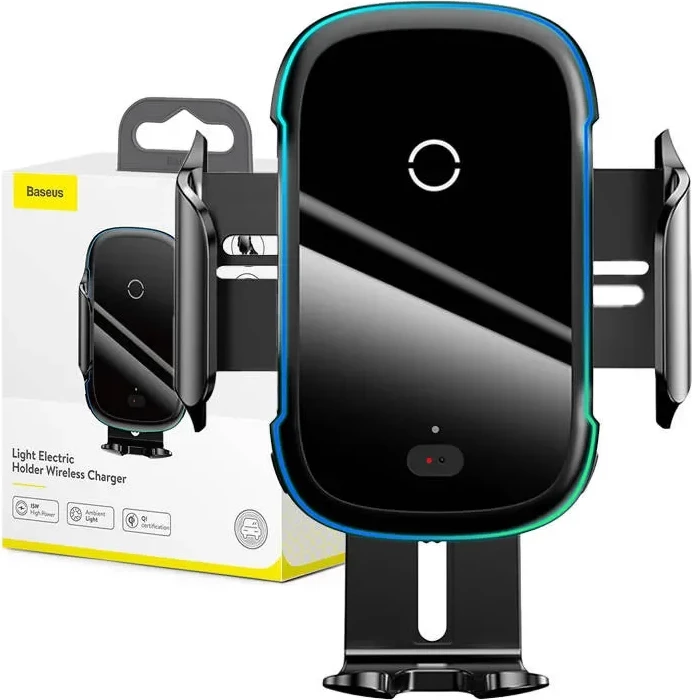 Nosilec za telefon z brezžičnim polnjenjem Baseus Light Electric, WXHW03-01, črn