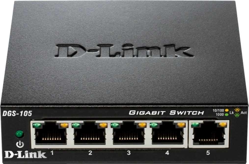Stikalo D-Link DGS-105/E, črno
