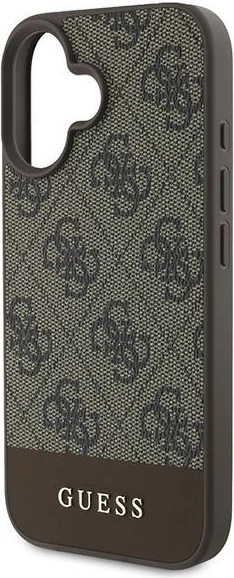 Ovitek za telefon 4G Bottom Stripe za iPhone 16 Plus 6,7", Guess, rjav