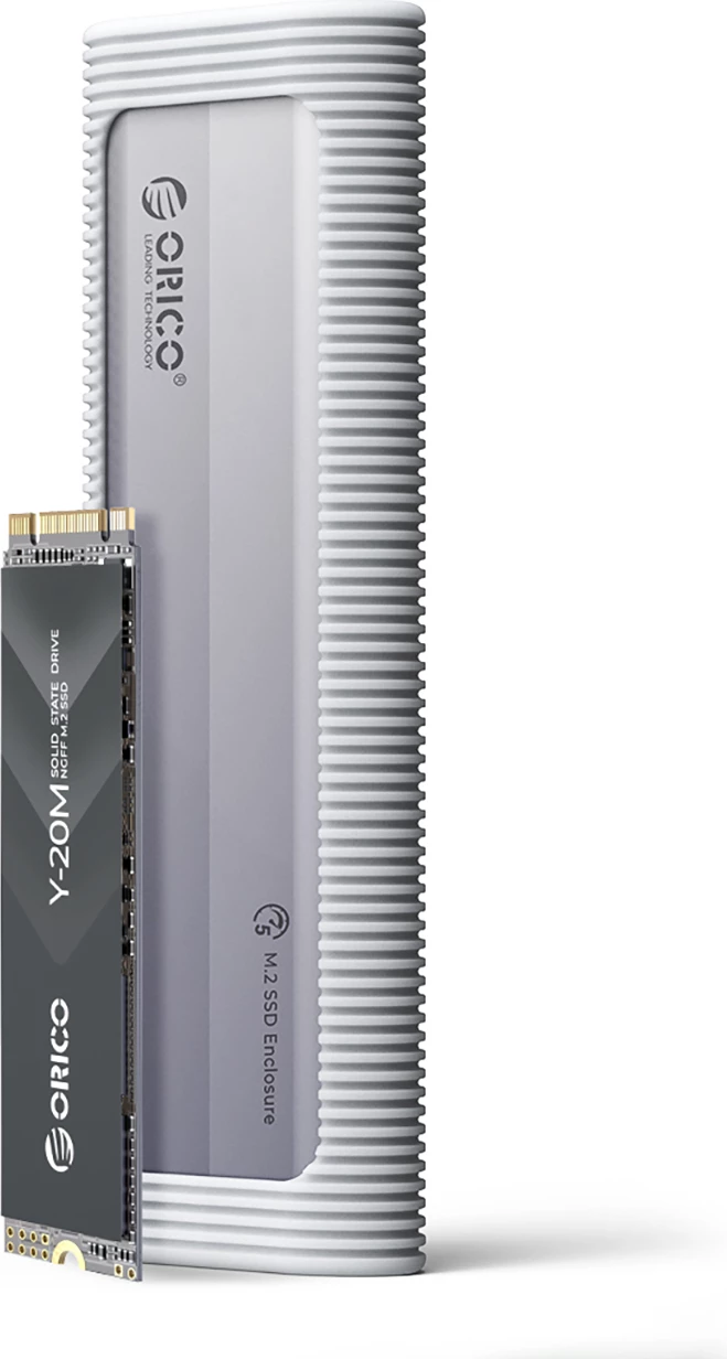 Zunanje ohišje za NVMe M.2, Orico AXM2-G2-V1, USB-C/USB-A na USB-C, 10Gb/s, sivo