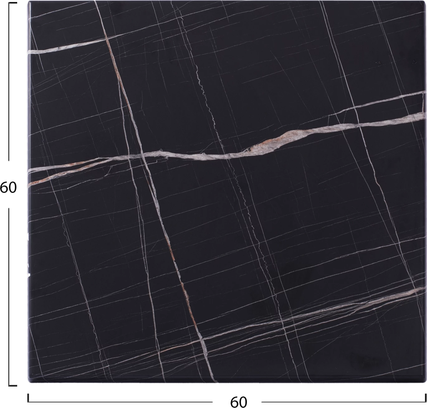 Namizna plošča iz Werzalita kvadratna črno marmorni videz 741 FH5229.13 60x60cm