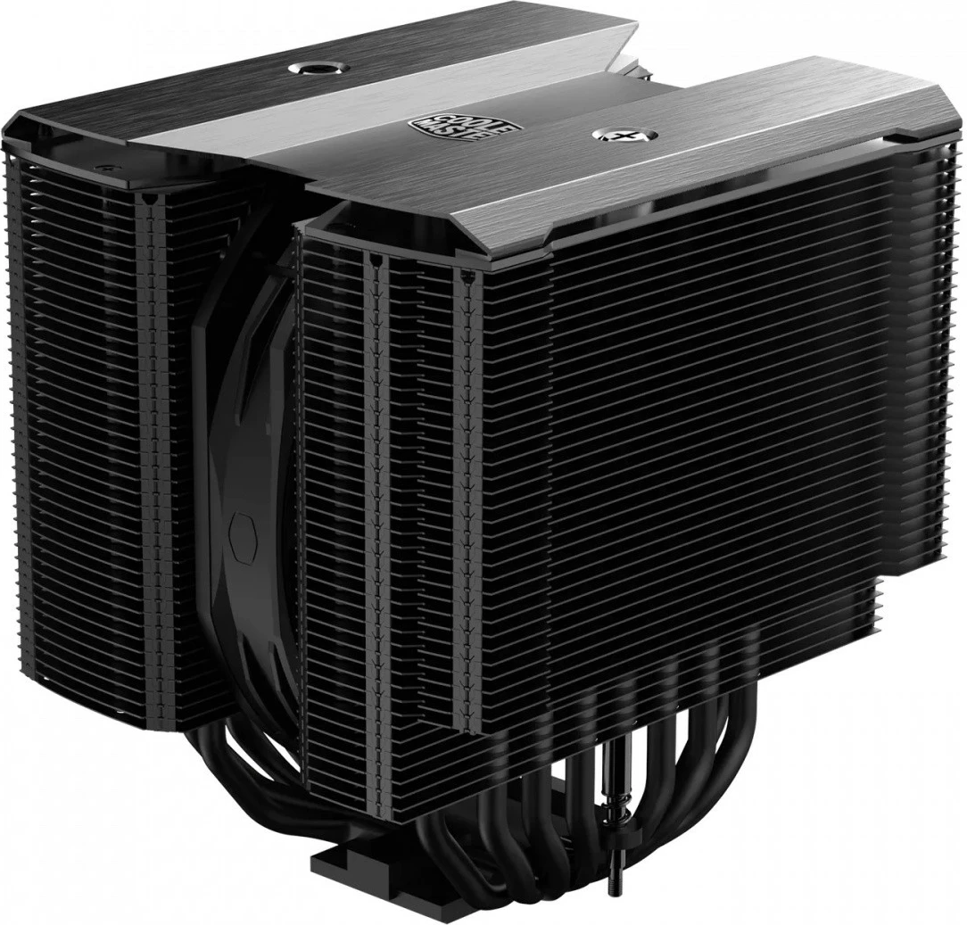 Hlajenje procesorja Cooler Master MasterAir MA824 Stealth, 8 toplotnih cevi, 2 ventilatorja, črn