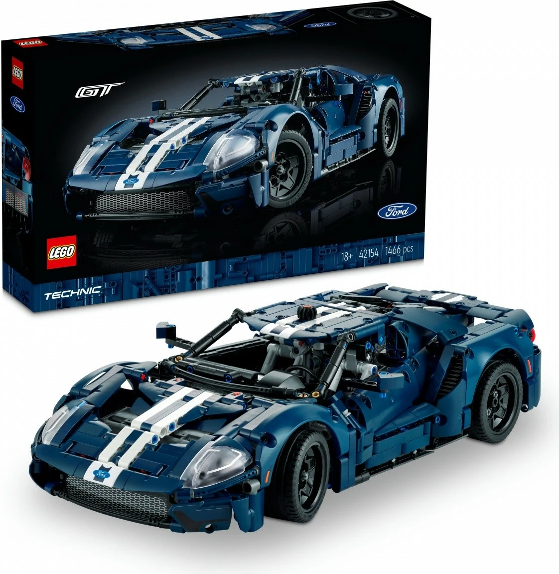 Komplet za sestavljanje LEGO Technic Ford GT 42154, 1466 delov, moder