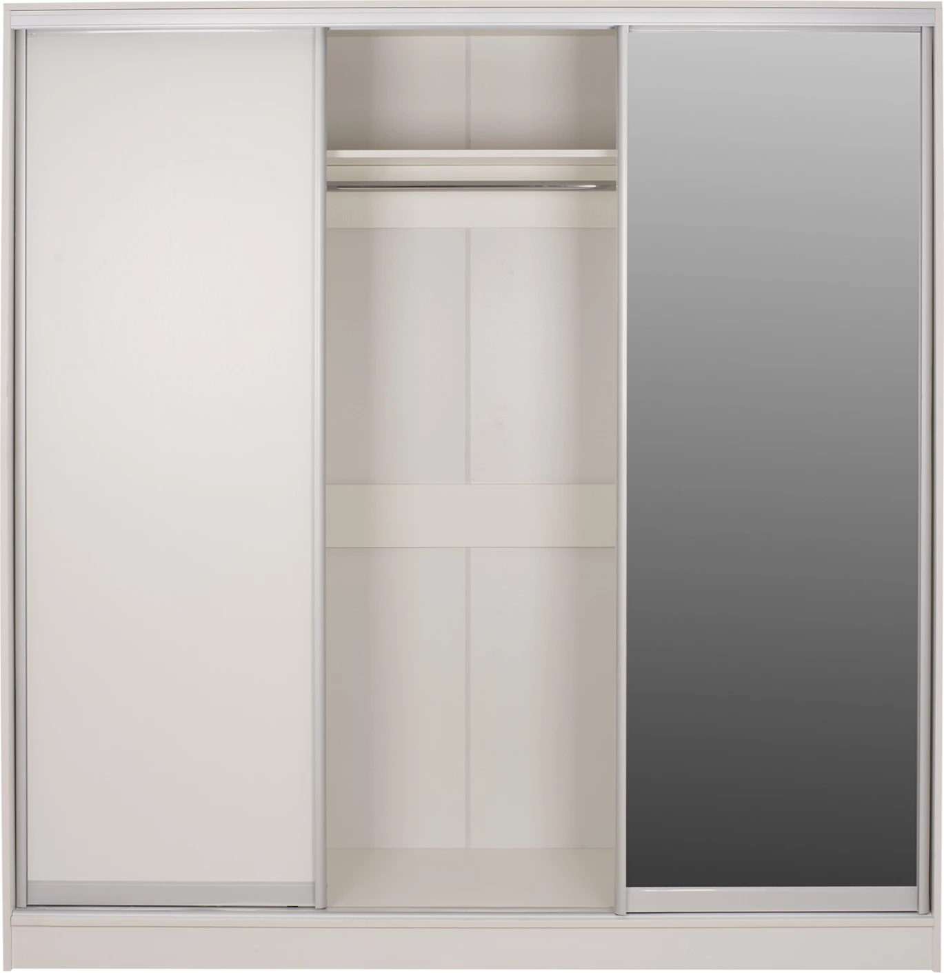 Drsna omara iz melamina v beli barvi z ogledalom FH2435.03 200x60x210 cm