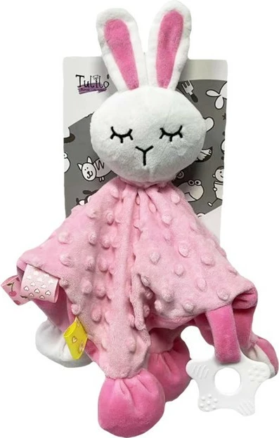 Plišasta igrača TULILO Miluś Bunny, 25x25 cm, roza