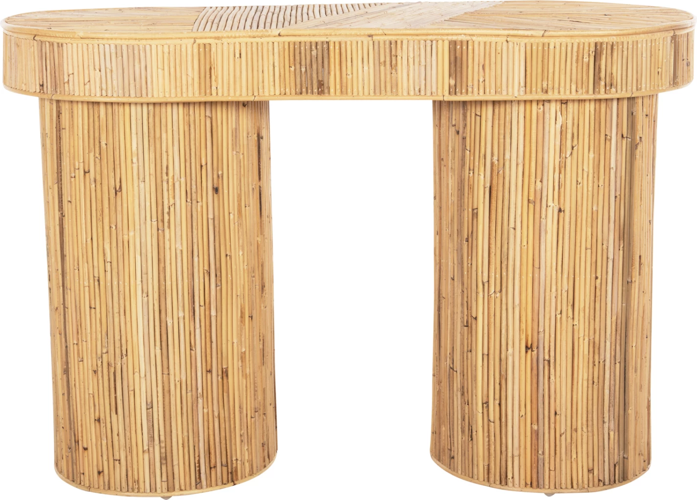 Konzola v ovalni obliki GATSBY FH9871 naravni ratan v naravni barvi 110x45x74,5H cm