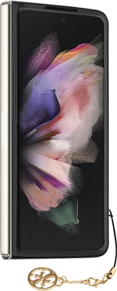 Elegantna zaščitna prevleka za Samsung Galaxy Z Fold5, Guess GUHCZFD5GF4GGR F946, s 4G obeskom, siva