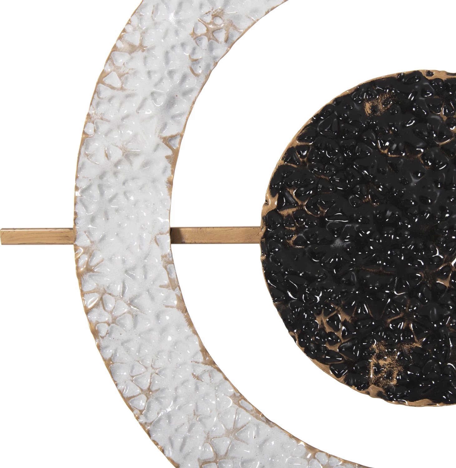 Stenska ura FH4198 kovinska v sivi barvi s črnimi kazalci in zlatimi številkami 117x49Hcm