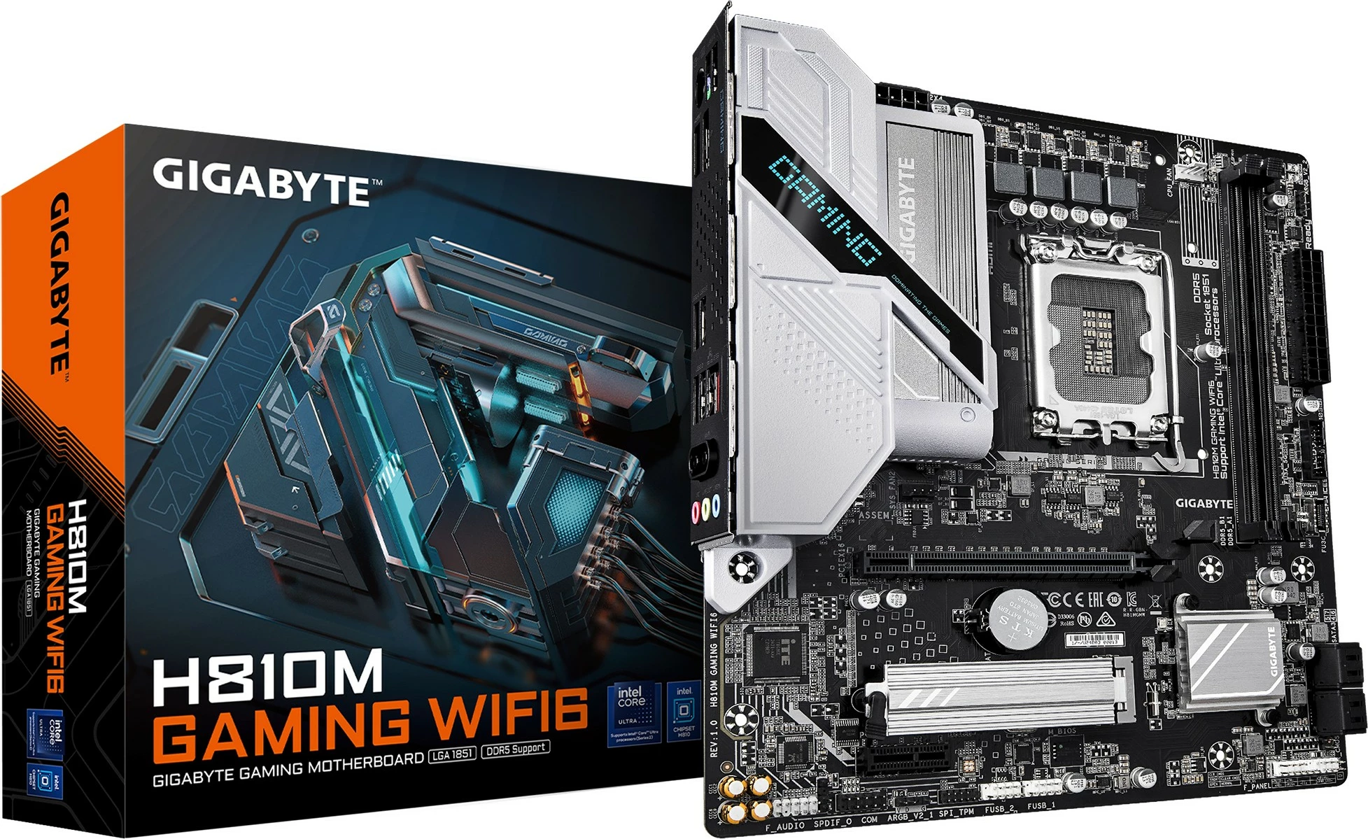 Matična plošča Gigabyte H810M Gaming WIFI6, Intel Core Ultra (serija 2), DDR5, PCIe 4.0, 2.5GbE, WIFI 6