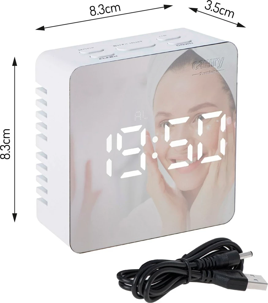 Budilka Adler CAMRY CR 1150w z LED zaslonom, črna