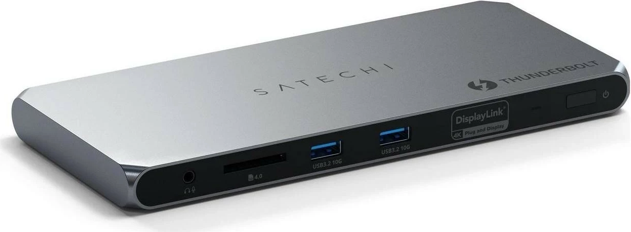 Stacion za priklop Satechi Thunderbolt 4, 2x USB-A, 2x HDMI, Ethernet, srebrne barve