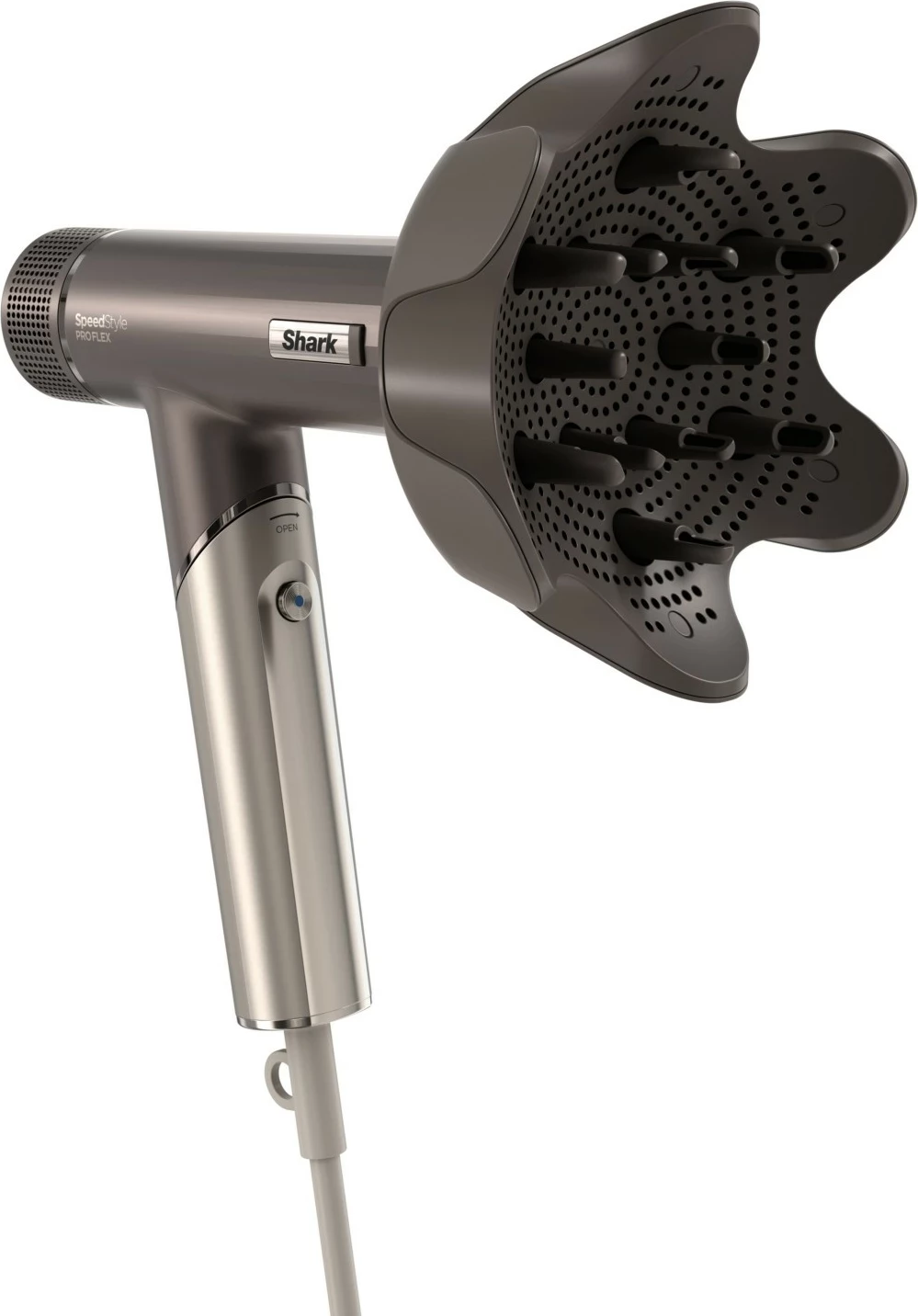 Sušilec za lase SpeedStyle Pro Flex HD542EU Shark, 1700 W, ionizacija, 4 dodatki, srebrne barve