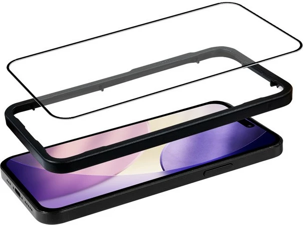 3D kaljeno steklo, CRONG, za iPhone 17, 0,33 mm, 92% prosojnost, pokritje od roba do roba, montažni okvir, črno