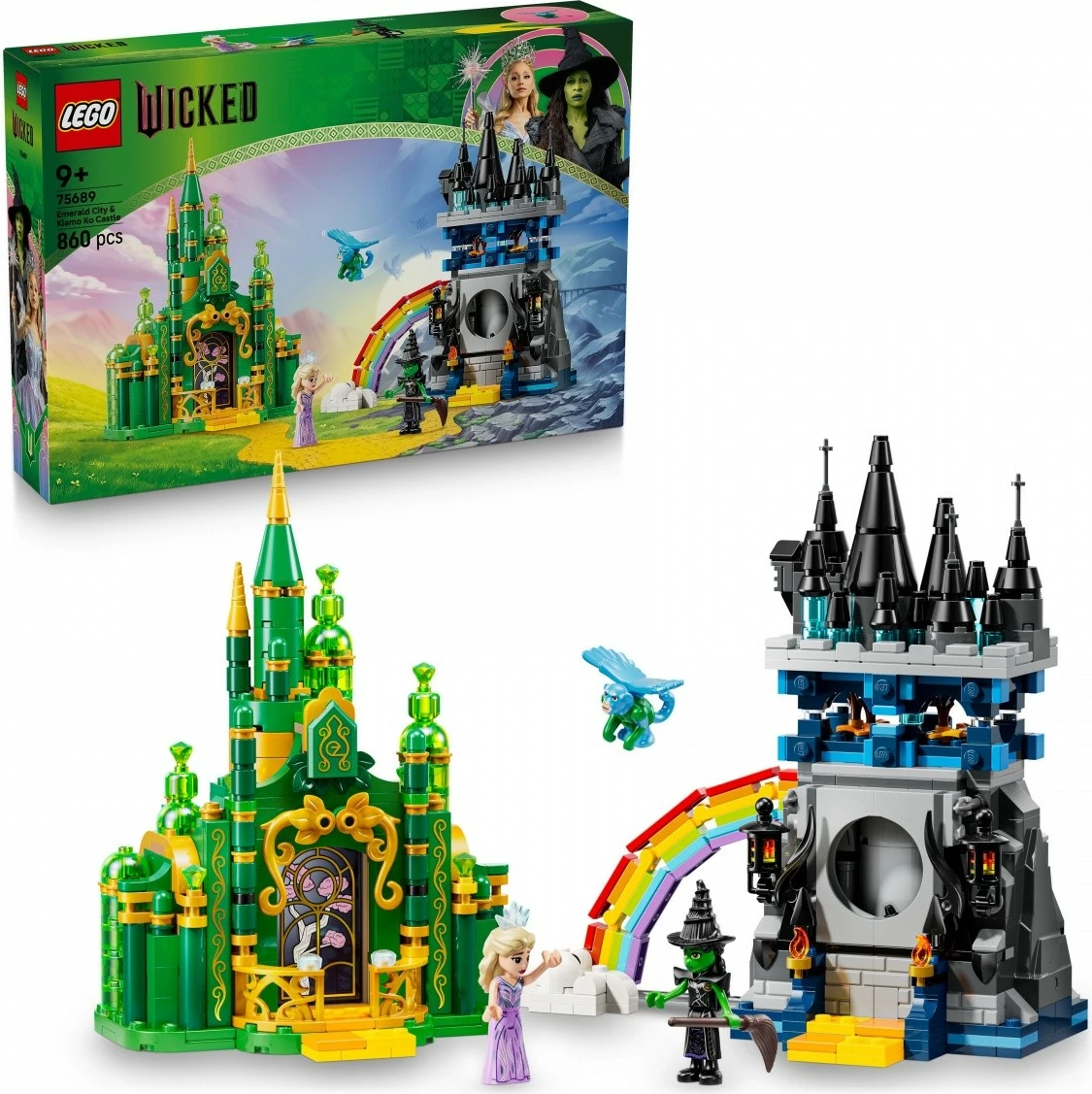 Set za gradnjo Emerald City in Kiamo Ko Castle Wicked Blocks 75689, 860 kosov, 9+