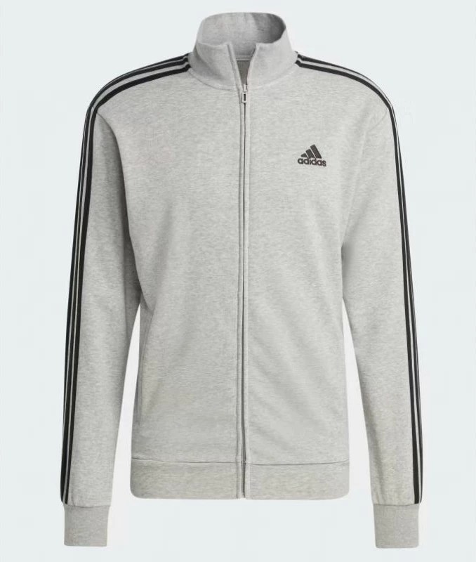 Trenerka z 3-prugami French Terry za moške, adidas, siva