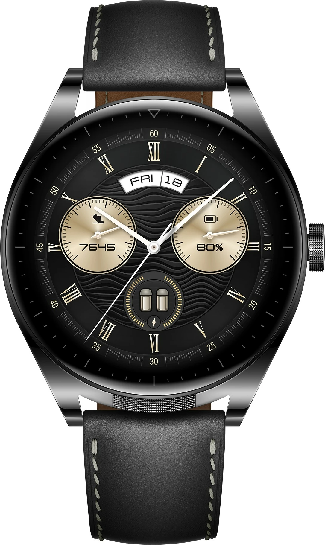Pametna ura z vgrajenimi slušalkami Huawei Watch Buds Saga-B19T, 1,43", 466x466, usnjen pašček, črna